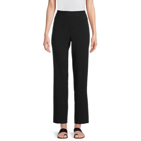 Time and Tru Womens Pants Straight Pull-On Ankle High Rise Black Soot Size XXL - Picture 1 of 5